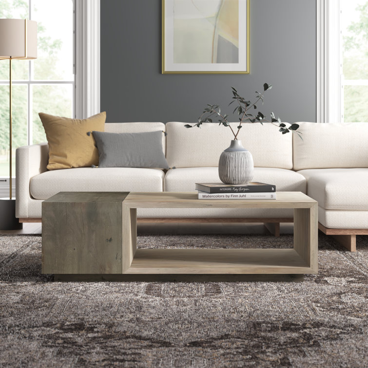 Joss & Main Rinnel Solid Wood Block Coffee Table with Storage & Reviews